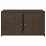 Garden Storage Cabinet Brown 110x55x60.5 cm Poly Rattan