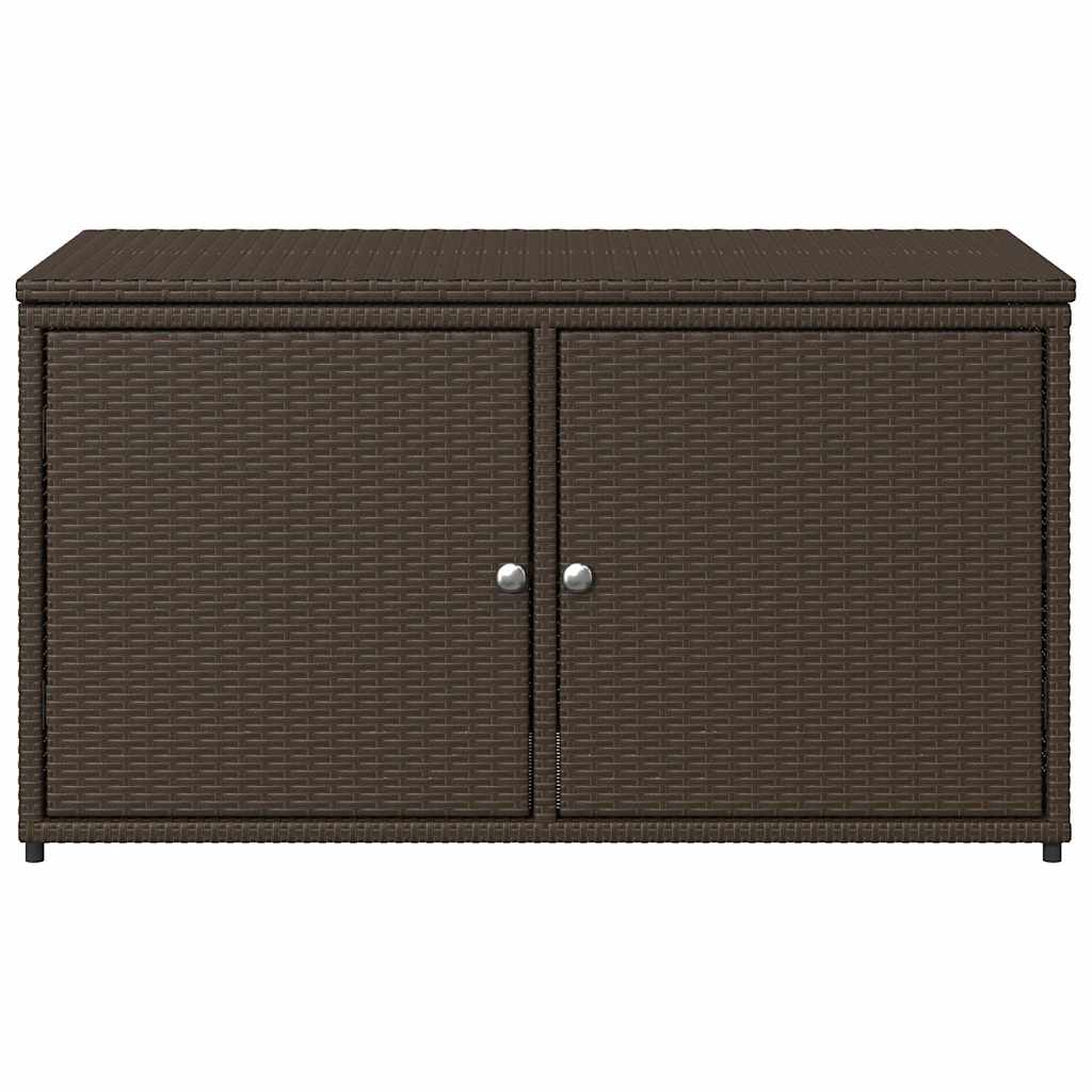 Garden Storage Cabinet Brown 110x55x60.5 cm Poly Rattan