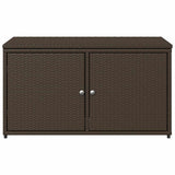 Garden Storage Cabinet Brown 110x55x60.5 cm Poly Rattan