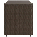 Garden Storage Cabinet Brown 110x55x60.5 cm Poly Rattan - Low Angle