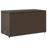 Garden Storage Cabinet Brown 110x55x60.5 cm Poly Rattan - Extra Image