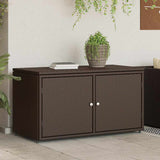 Garden Storage Cabinet Brown 110x55x60.5 cm Poly Rattan