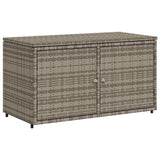 Garden Storage Cabinet Grey 110x55x60.5 cm Poly Rattan - Front View