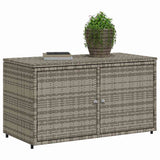 Garden Storage Cabinet Grey 110x55x60.5 cm Poly Rattan - Top-Down View