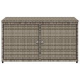 Garden Storage Cabinet Grey 110x55x60.5 cm Poly Rattan - Rear View