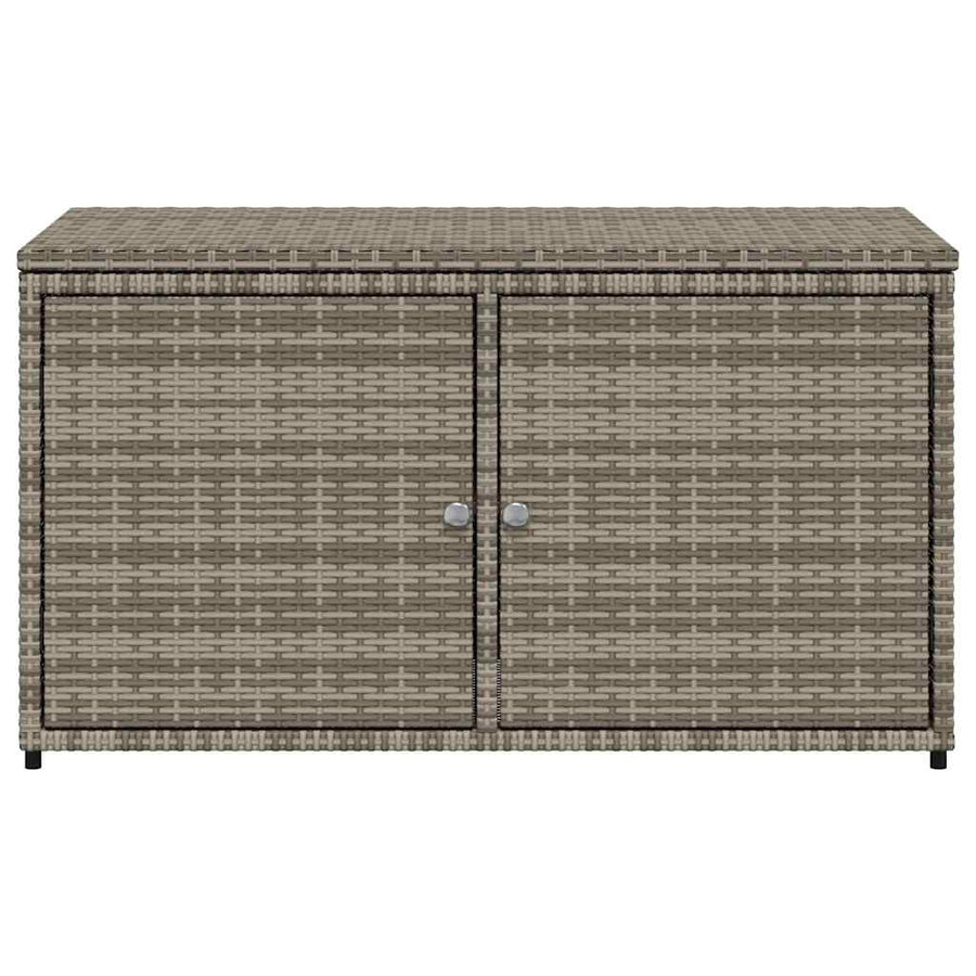 Garden Storage Cabinet Grey 110x55x60.5 cm Poly Rattan