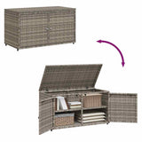 Garden Storage Cabinet Grey 110x55x60.5 cm Poly Rattan - Extra Image