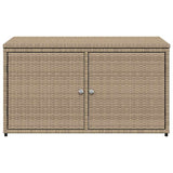 Garden Storage Cabinet Beige 110x55x60.5 cm Poly Rattan