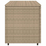 Garden Storage Cabinet Beige 110x55x60.5 cm Poly Rattan