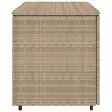 Garden Storage Cabinet Beige 110x55x60.5 cm Poly Rattan - Low Angle
