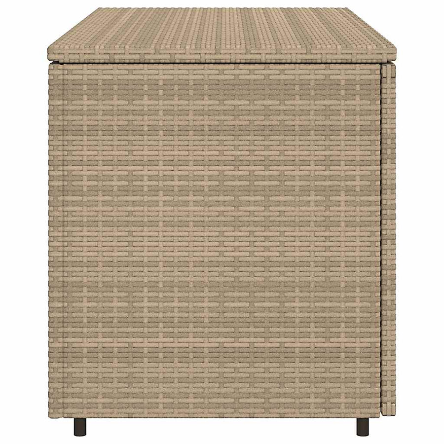 Garden Storage Cabinet Beige 110x55x60.5 cm Poly Rattan