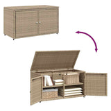 Garden Storage Cabinet Beige 110x55x60.5 cm Poly Rattan - Extra Image