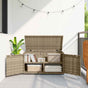 Garden Storage Cabinet Beige 110x55x60.5 cm Poly Rattan