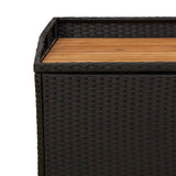 Storage Bench Black 100x50x52 cm Poly Rattan and Acacia Wood - Extra Image