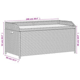 Storage Bench Black 100x50x52 cm Poly Rattan and Acacia Wood - Extra Image