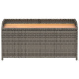 Storage Bench Grey 100x50x52 cm Poly Rattan and Acacia Wood