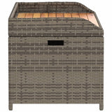 Storage Bench Grey 100x50x52 cm Poly Rattan and Acacia Wood - 45-Degree Angle