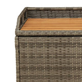 Storage Bench Grey 100x50x52 cm Poly Rattan and Acacia Wood - Extra Image