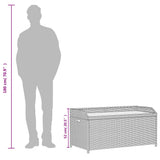 Storage Bench Grey 100x50x52 cm Poly Rattan and Acacia Wood - Extra Image