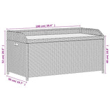 Storage Bench Grey 100x50x52 cm Poly Rattan and Acacia Wood