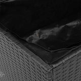 Garden Storage Box Black 110x50x54 cm Poly Rattan Acacia Wood