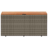 Garden Storage Box Grey 110x50x54 cm Poly Rattan Acacia Wood