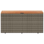 Garden Storage Box Grey 110x50x54 cm Poly Rattan Acacia Wood