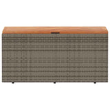 Garden Storage Box Grey 110x50x54 cm Poly Rattan Acacia Wood - Top-Down View