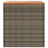 Garden Storage Box Grey 110x50x54 cm Poly Rattan Acacia Wood