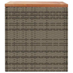 Garden Storage Box Grey 110x50x54 cm Poly Rattan Acacia Wood