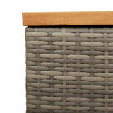 Garden Storage Box Grey 110x50x54 cm Poly Rattan Acacia Wood - Extra Image