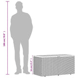 Garden Storage Box Grey 110x50x54 cm Poly Rattan Acacia Wood