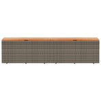 Garden Storage Box Grey 220x50x54 cm Poly Rattan Acacia Wood