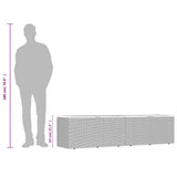 Garden Storage Box Grey 220x50x54 cm Poly Rattan Acacia Wood - Extra Image