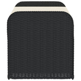 Storage Bench with Cushion Black 115x51x52 cm Poly Rattan - 45-Degree Angle