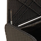 Storage Bench with Cushion Black 115x51x52 cm Poly Rattan - Low Angle