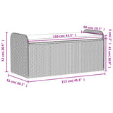Storage Bench with Cushion Black 115x51x52 cm Poly Rattan
