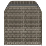 Storage Bench with Cushion Grey 115x51x52 cm Poly Rattan - 45-Degree Angle
