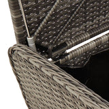 Storage Bench with Cushion Grey 115x51x52 cm Poly Rattan - Low Angle