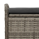 Storage Bench with Cushion Grey 115x51x52 cm Poly Rattan - Extra Image