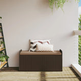 Storage Bench with Cushion Brown 115x51x52 cm Poly Rattan - Side View