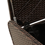 Storage Bench with Cushion Brown 115x51x52 cm Poly Rattan - Low Angle