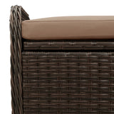 Storage Bench with Cushion Brown 115x51x52 cm Poly Rattan - Extra Image