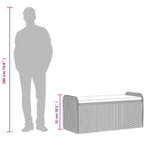 Storage Bench with Cushion Brown 115x51x52 cm Poly Rattan - Extra Image