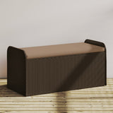 Storage Bench with Cushion Brown 115x51x52 cm Poly Rattan