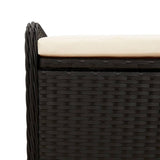 Storage Bench with Cushion Black 80x51x52 cm Poly Rattan - Extra Image