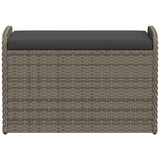 Storage Bench with Cushion Grey 80x51x52 cm Poly Rattan - Top-Down View