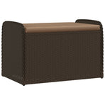 Storage Bench with Cushion Brown 80x51x52 cm Poly Rattan