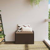 Storage Bench with Cushion Brown 80x51x52 cm Poly Rattan - Side View