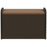Storage Bench with Cushion Brown 80x51x52 cm Poly Rattan